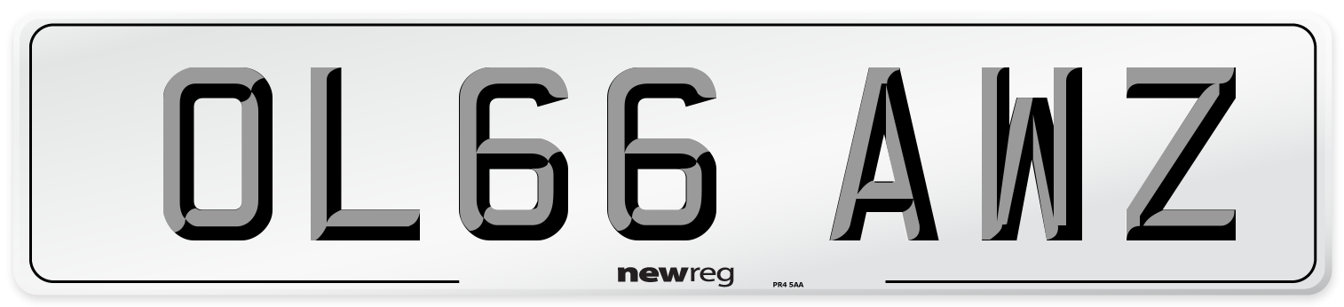 OL66 AWZ Number Plate from New Reg